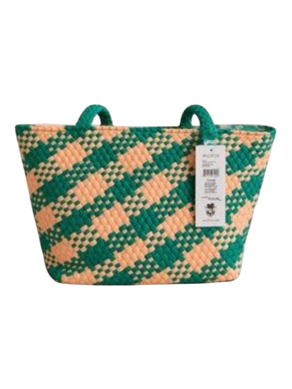 Wildfox Green and Peach Woven Neoprene Tote Bag